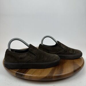 Womens Moncler Italy Brown Suede Casual Comfort Slip On Sneakers Shoes Size 35